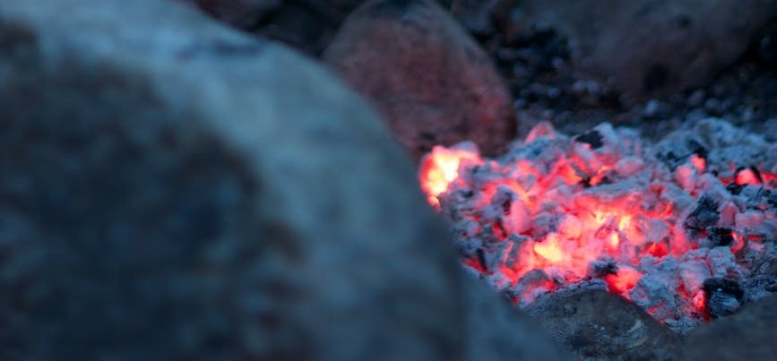 fire camping coals embers