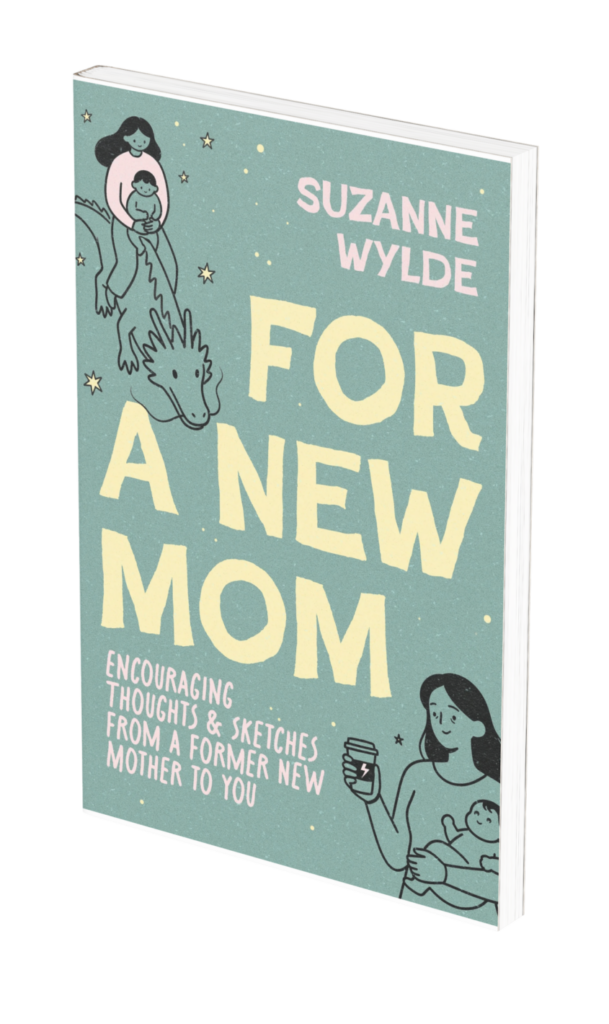 a graphic mock up of the for a new mom book