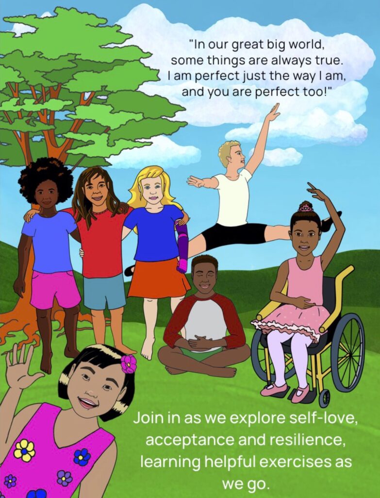 Perfect-backcover back cover of perfect picture book, a lot of the characters all standing together