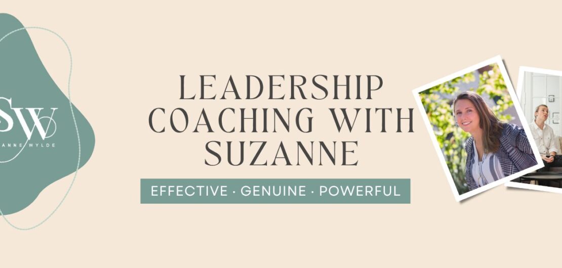 header titled Leadership coaching with Suzanne and a photo of Suzanne smiling